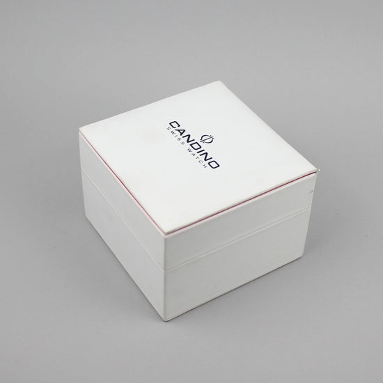 White Candino watch box.