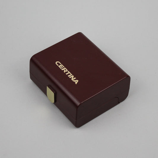 Burgundi Certina watch box.
