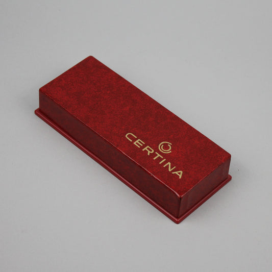 Red Certina watch box.