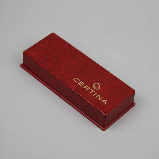 Red Certina watch box.