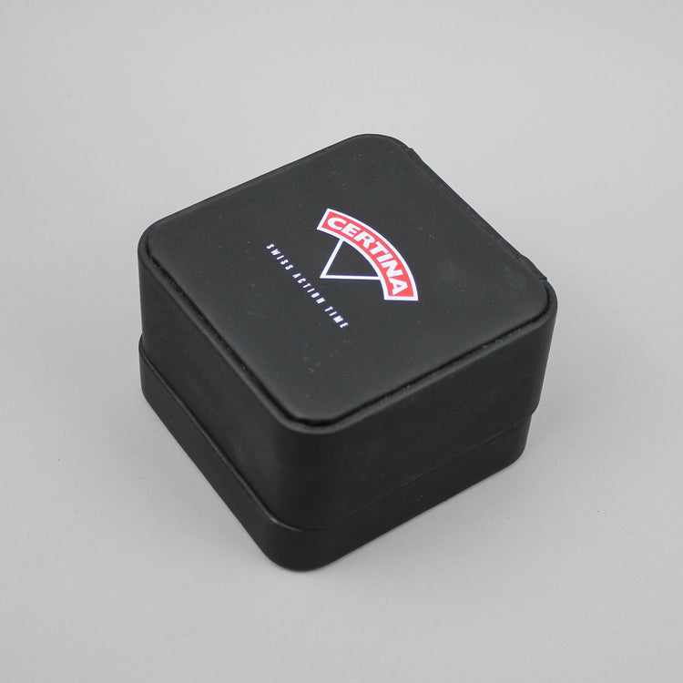 Black Certina watch box.