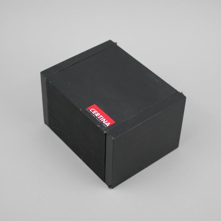 Black Certina watch box.