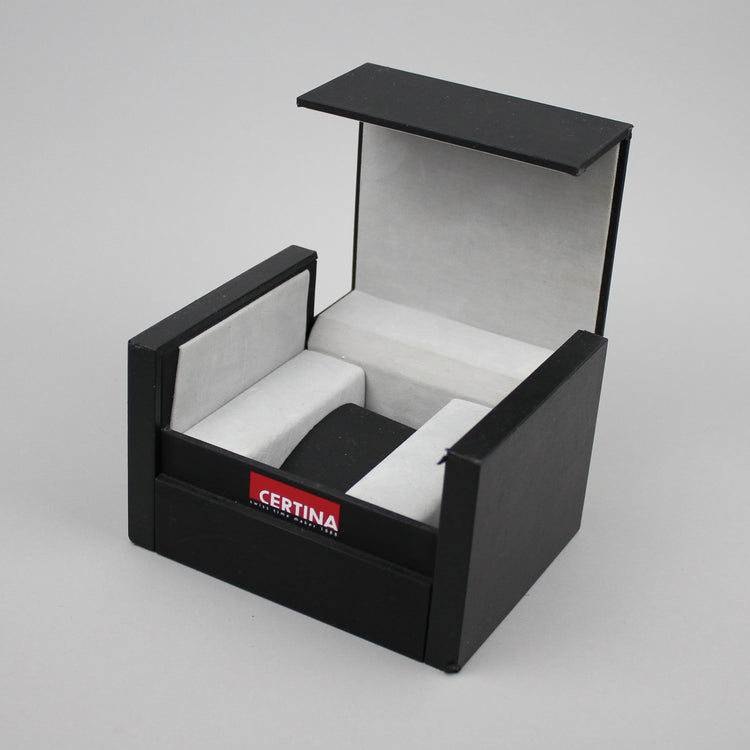 Black Certina watch box.