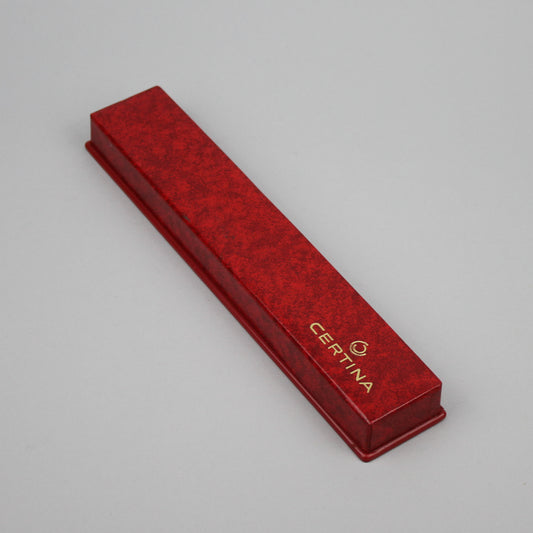 long red Certina watch box.