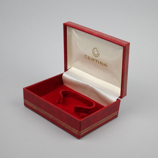 Red Certina watch box.