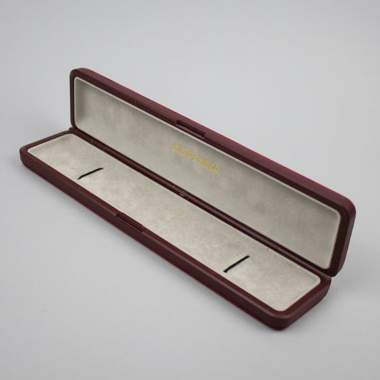 Suede burgundi Certina watch box.