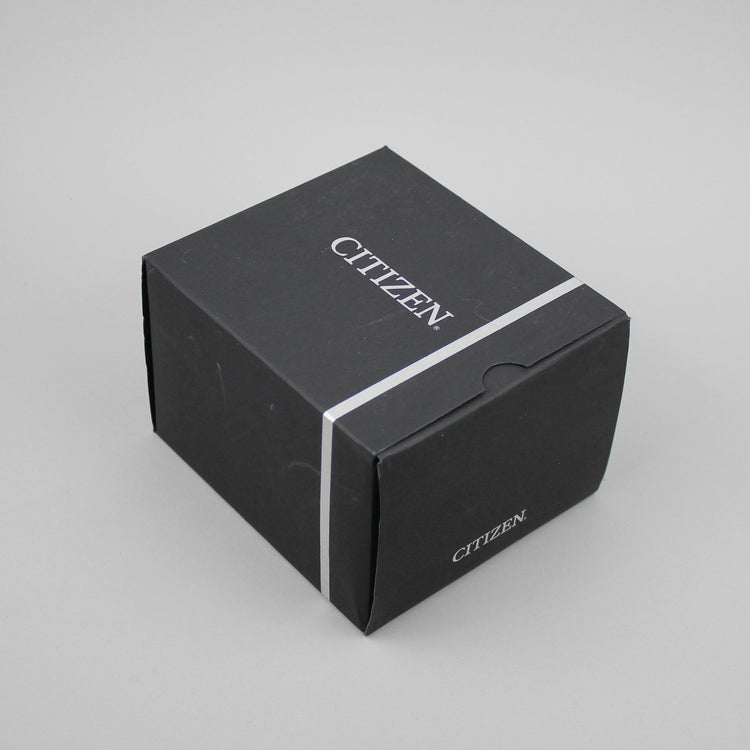 Dark grey Citizen watch box.