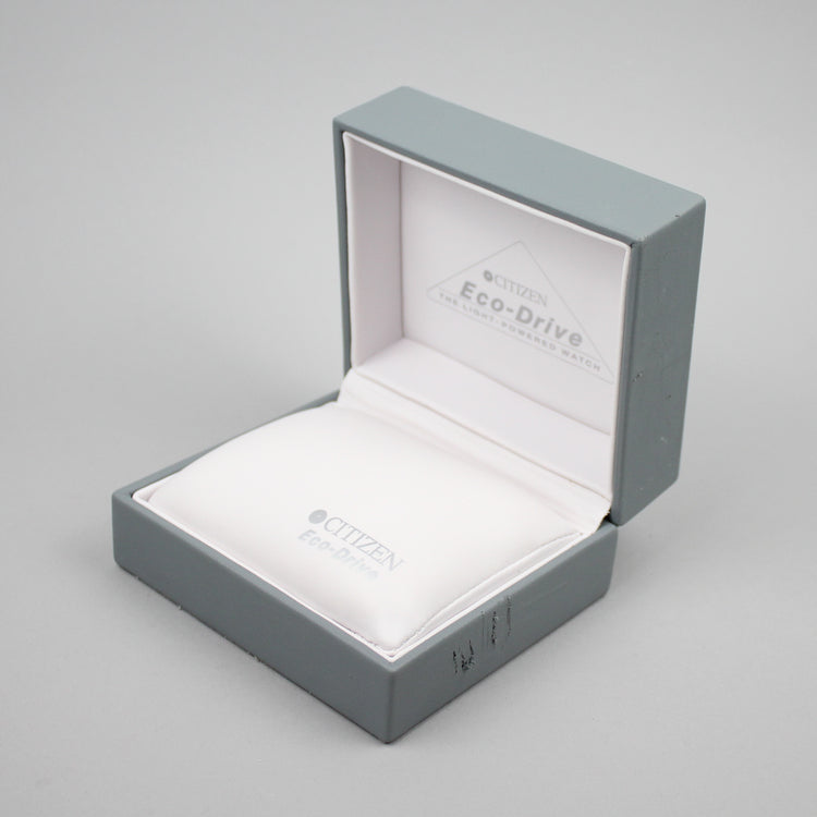 Citizen Eco-Drive light grey watch box.