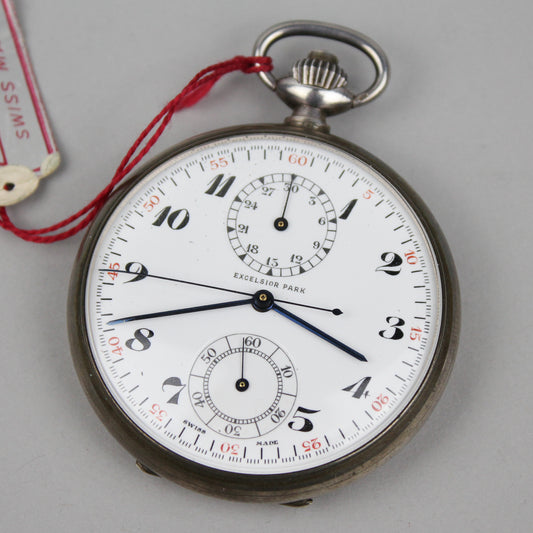 NOS Excelsior Park silver case stopwatch