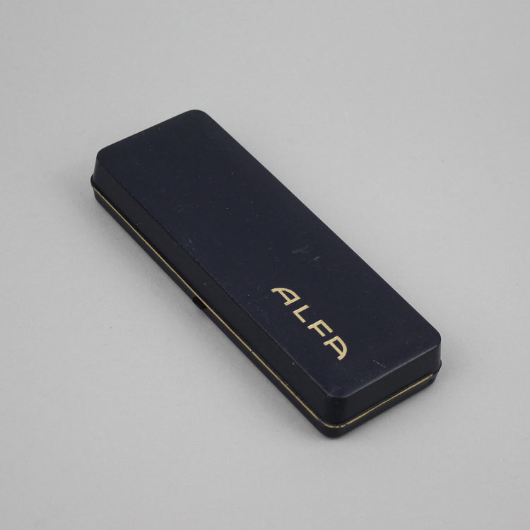 Vintage Alfa blue watchbox closed.