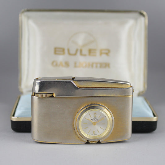 Vintage lighter with Buler watch.