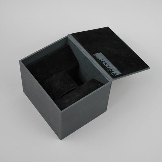 Dark grey Certina watch box.