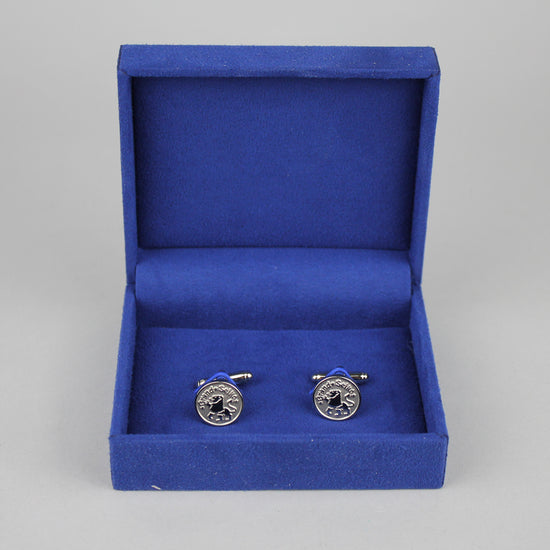 Magnificent Grand Seiko cufflinks in their fine open box, which will crown any outfit.