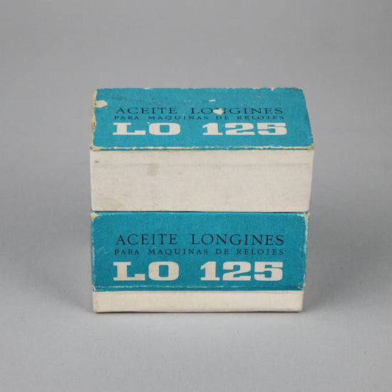 Light blue Longines old watch oil bottle box.