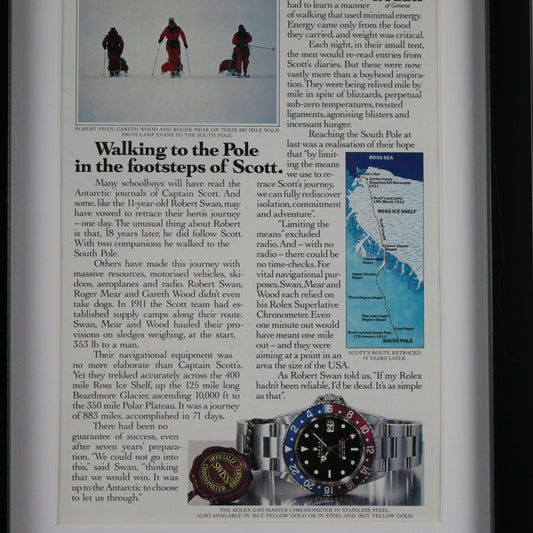 Rolex GMT -master magazine advertisement framed detail