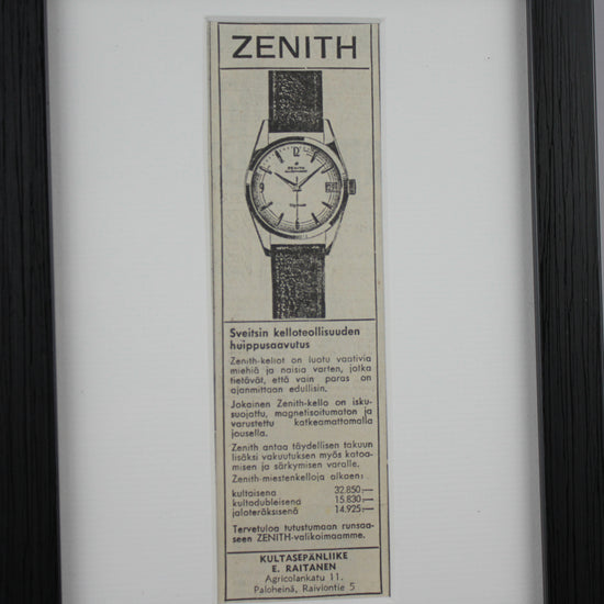 Zenith newspaper advertisement from the 1960s detail