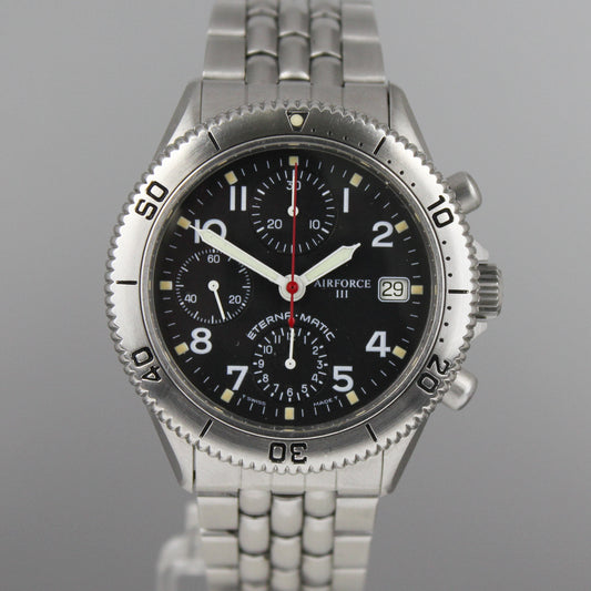 Eterna-Matic Airforce III kronografi (huollettu)